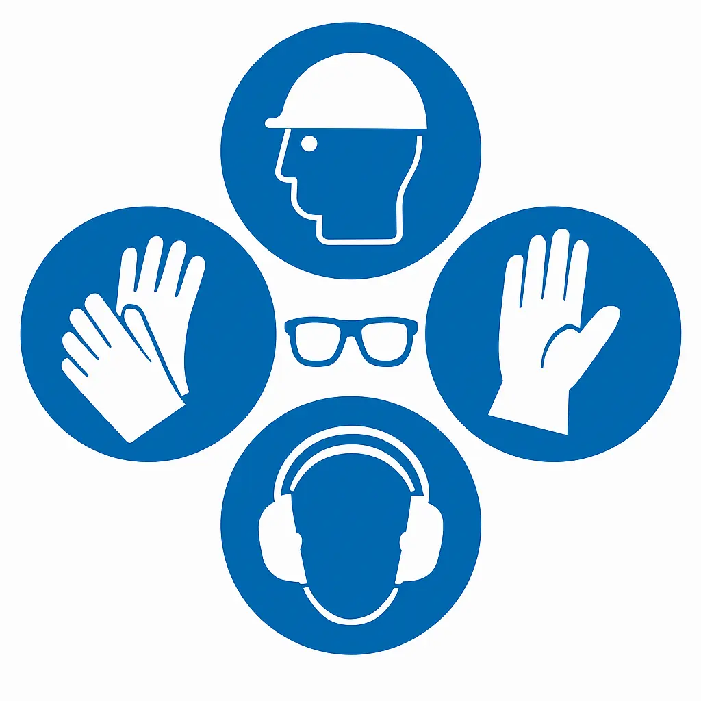 Panneaux d'obligation ISO 7010 – signalisation adhésive professionnelle pour actions obligatoires