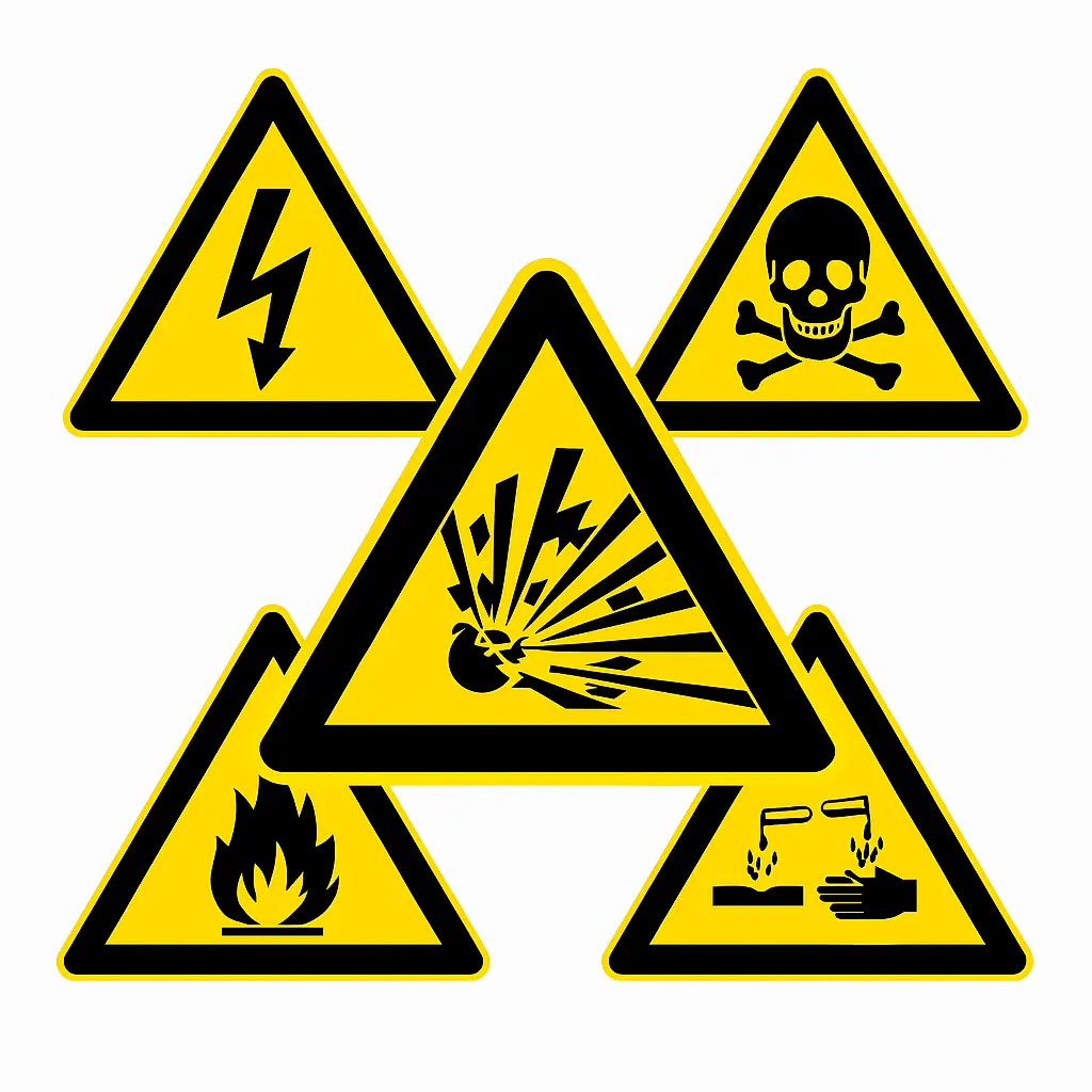 Panneaux d’avertissement ISO 7010 – signalétique de sécurité pour prévention des dangers