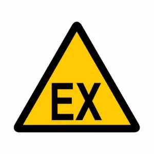 Panneau ATEX – signalisation zone ATEX avec atmosphère explosive, symbole triangulaire jaune EX