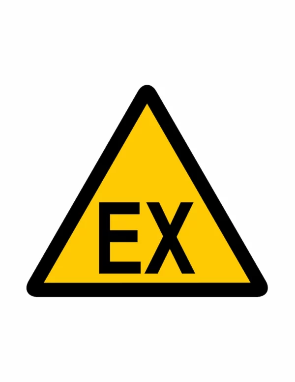 Panneau ATEX – signalisation zone ATEX avec atmosphère explosive, symbole triangulaire jaune EX