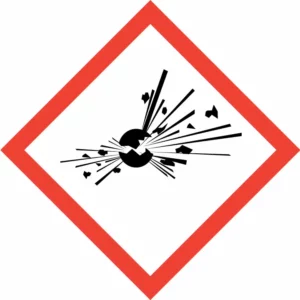 Pictogramme ghs01 explosion detonation instabilite clp, vinyle ou panneau ISO 7010