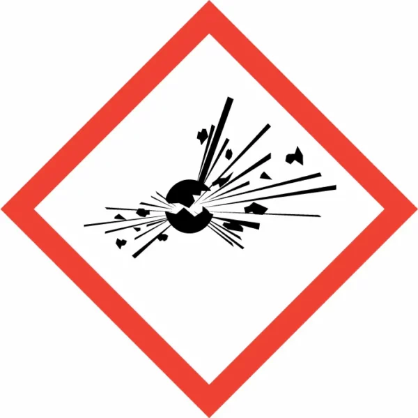 Pictogramme ghs01 explosion detonation instabilite clp, vinyle ou panneau ISO 7010