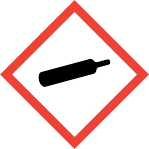 Pictogramme ghs04 gaz sous pression comprime adr, panneau vinyle ISO 7010