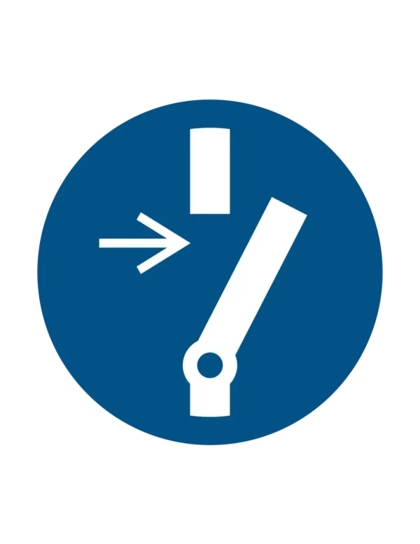 Sticker obligation M021 – débrancher avant réparation obligatoire