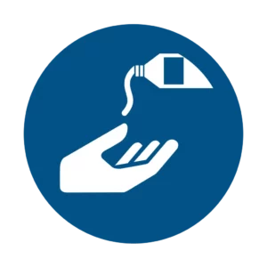Sticker obligation M022 – utilisation crème protectrice obligatoire