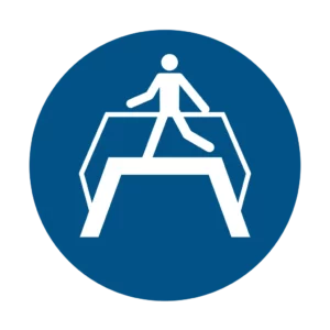 Sticker obligation M023 – utiliser passerelle obligatoire