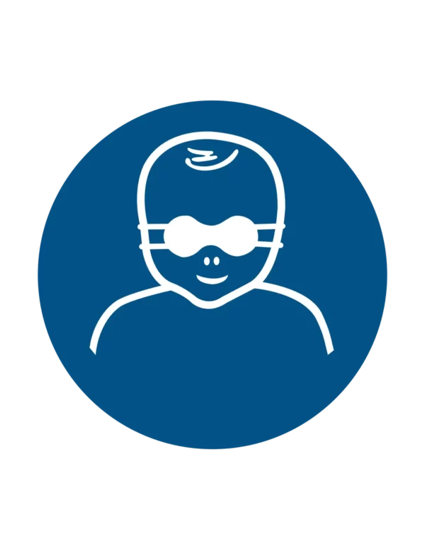 Sticker obligation M025 – protéger yeux nourrissons obligatoire