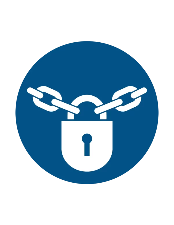 Sticker obligation M028 – garder verrouillé obligatoire