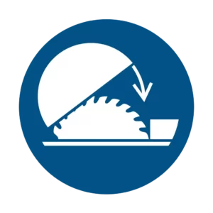 Sticker obligation M031 – utiliser protection scie circulaire obligatoire