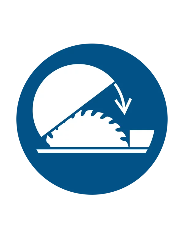 Sticker obligation M031 – utiliser protection scie circulaire obligatoire