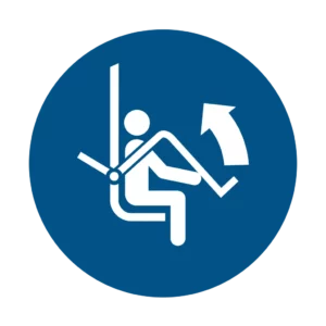 Sticker obligation M034 – relever barre de sécurité remontées obligatoire