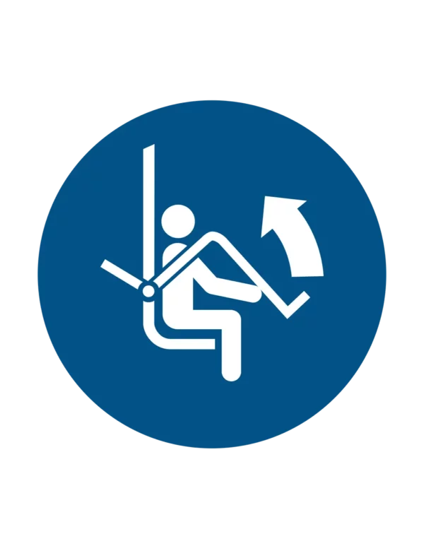 Sticker obligation M034 – relever barre de sécurité remontées obligatoire