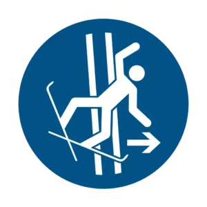 Sticker obligation M035 – sortir de la piste après chute obligatoire