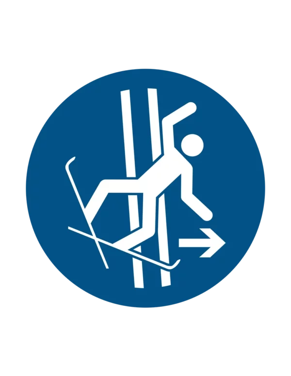 Sticker obligation M035 – sortir de la piste après chute obligatoire