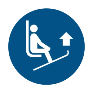Sticker obligation M036 – garder pointes skis levées obligatoire