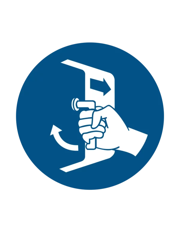 Sticker obligation M037 – fermer et sécuriser trappe obligatoire