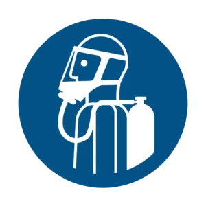 Sticker obligation M047 – utiliser appareil respiratoire obligatoire