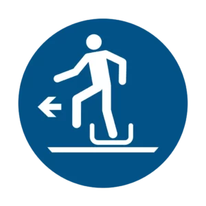 Sticker obligation M050 – sortie luge à gauche obligatoire