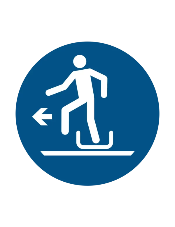 Sticker obligation M050 – sortie luge à gauche obligatoire