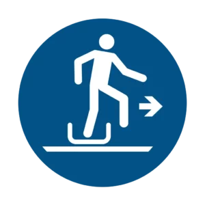 Sticker obligation M051 – sortie luge à droite obligatoire