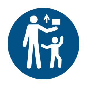 Sticker obligation M055 – hors portée des enfants obligatoire