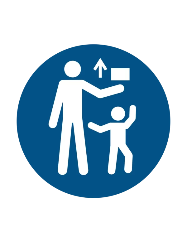 Sticker obligation M055 – hors portée des enfants obligatoire