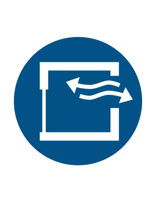 Sticker obligation M057 – assurer ventilation continue obligatoire