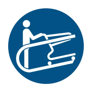 Sticker obligation M060 – tenir poignée du chariot obligatoire
