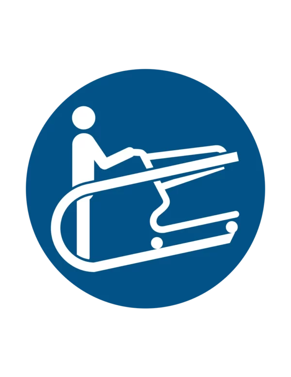 Sticker obligation M060 – tenir poignée du chariot obligatoire