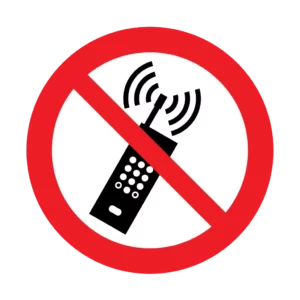 Panneau interdiction P013 – portables actives interdits | picto sécurité suisse