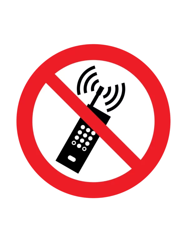Panneau interdiction P013 – portables actives interdits | picto sécurité suisse