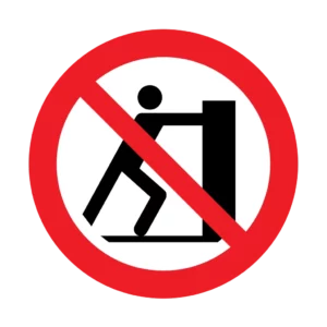 Panneau interdiction P017 – ne pas pousser | picto sécurité suisse