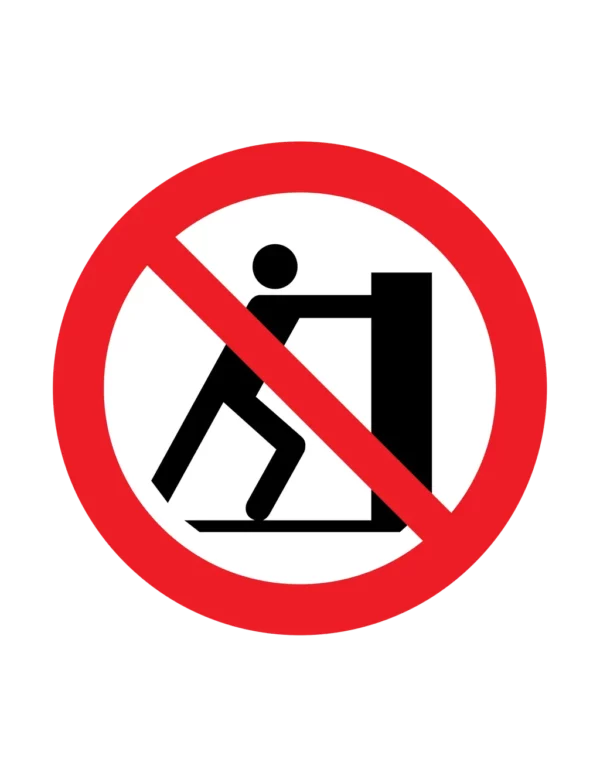 Panneau interdiction P017 – ne pas pousser | picto sécurité suisse
