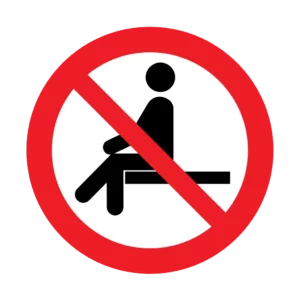 Panneau interdiction P018 – assise interdite | picto sécurité suisse