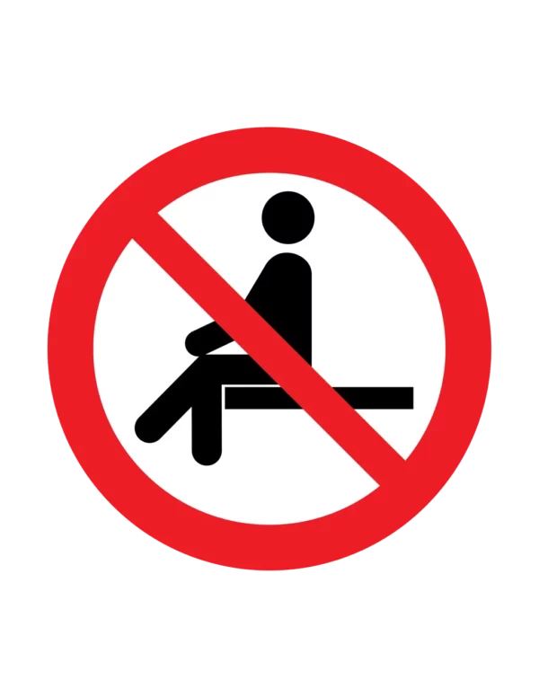 Panneau interdiction P018 – assise interdite | picto sécurité suisse