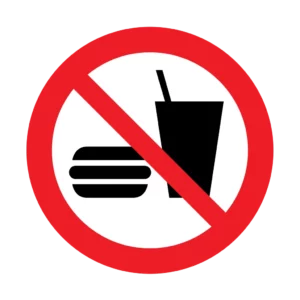 Panneau interdiction P022 – interdiction de manger et boire | picto sécurité suisse