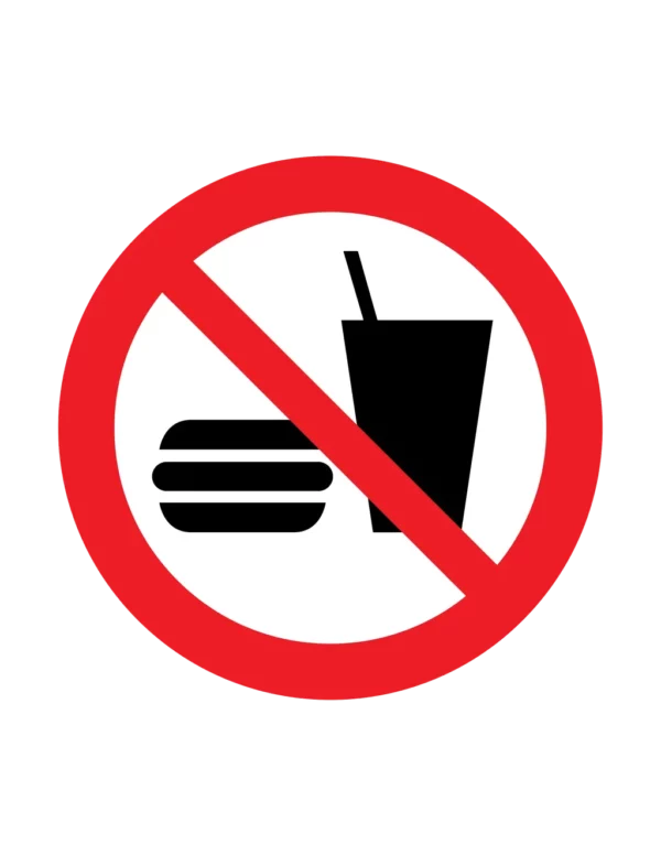 Panneau interdiction P022 – interdiction de manger et boire | picto sécurité suisse