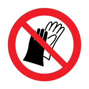 Panneau interdiction P028 – interdiction de gants | picto sécurité suisse