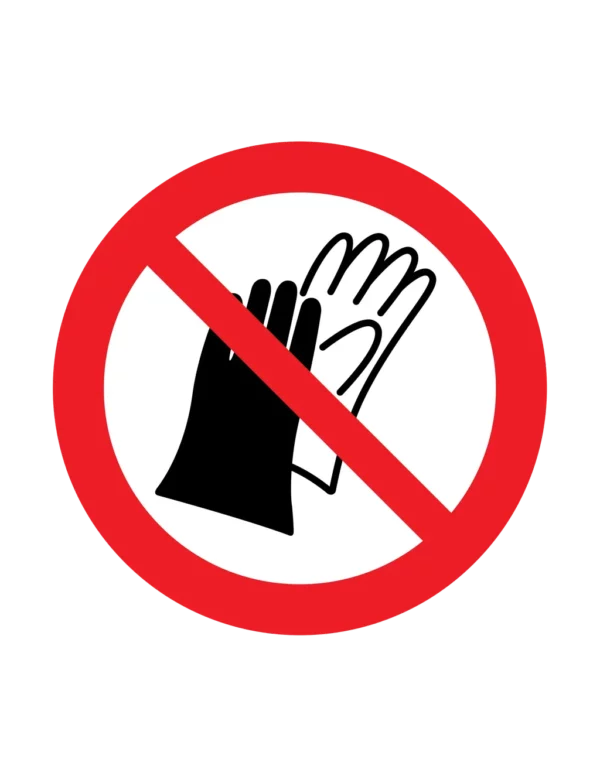 Panneau interdiction P028 – interdiction de gants | picto sécurité suisse