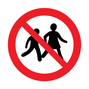 Panneau interdiction P036 – enfants interdits | picto sécurité suisse