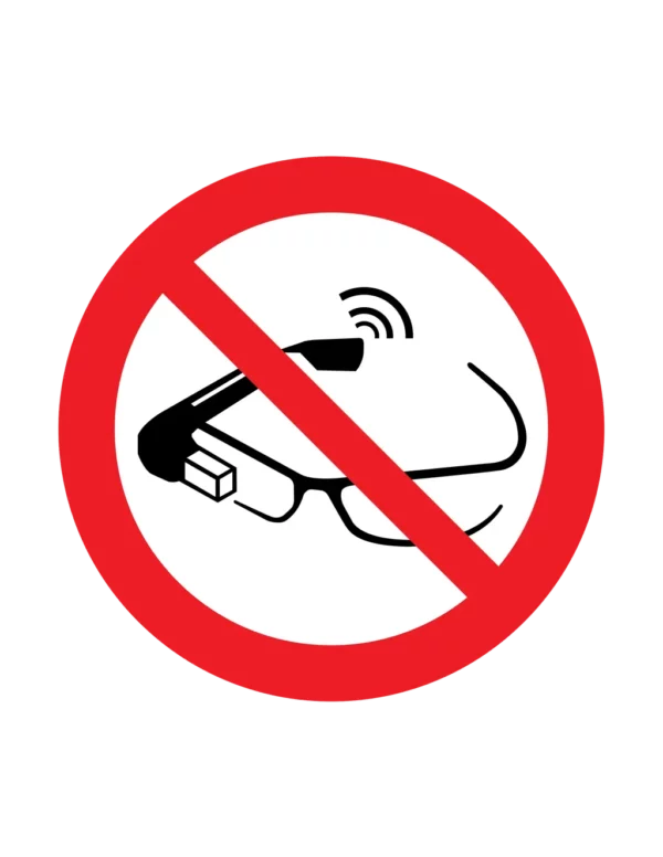 Panneau interdiction P044 – lunettes intelligentes interdites | picto sécurité suisse