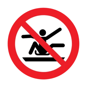 Panneau interdiction P046 – ne pas sortir du toboggan | picto sécurité suisse