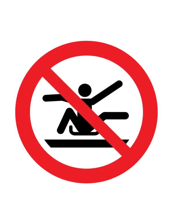 Panneau interdiction P046 – ne pas sortir du toboggan | picto sécurité suisse
