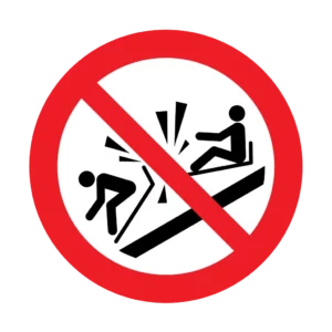Panneau interdiction P047 – ne pas percuter le toboggan | picto sécurité suisse