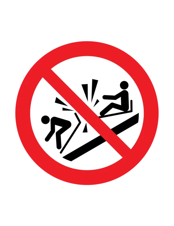 Panneau interdiction P047 – ne pas percuter le toboggan | picto sécurité suisse