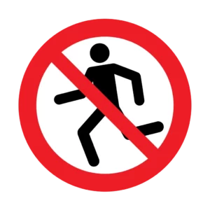 Panneau interdiction P048 – courir interdit | picto sécurité suisse