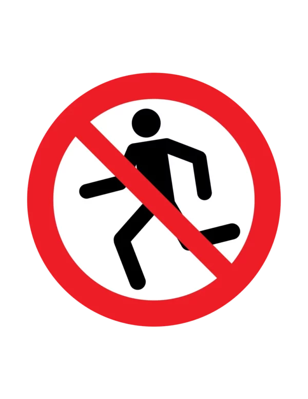 Panneau interdiction P048 – courir interdit | picto sécurité suisse