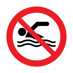 Panneau interdiction P049 – baignade interdite | picto sécurité suisse