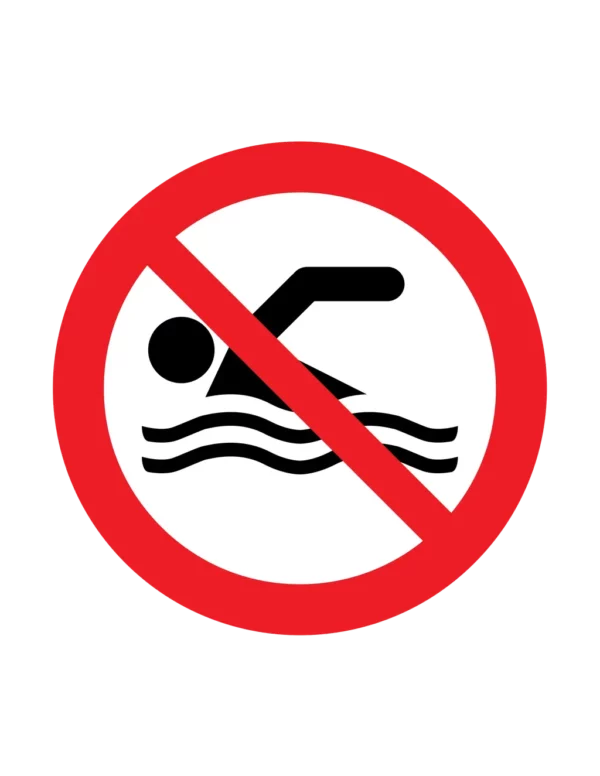 Panneau interdiction P049 – baignade interdite | picto sécurité suisse