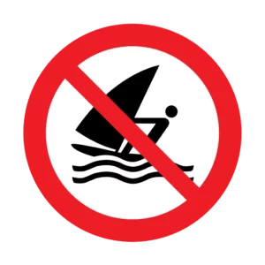 Panneau interdiction P054 – windsurf interdit | picto sécurité suisse